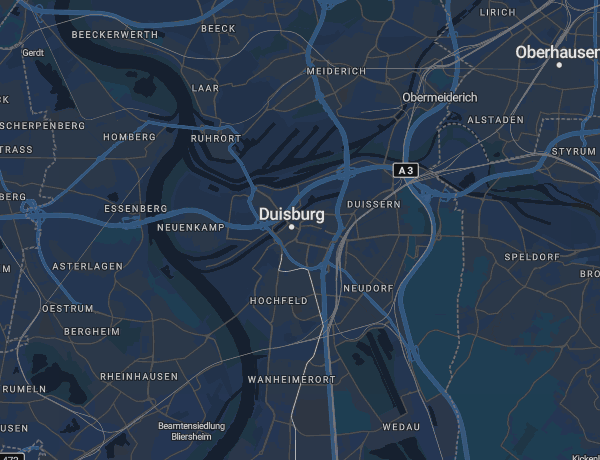 Karte von Duisburg am Rhein