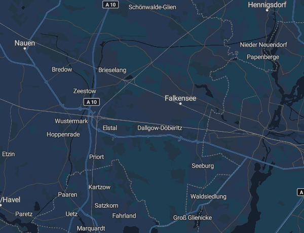 Karte des Landkreises Havelland mit Falkensee und Dallgow-Döberitz