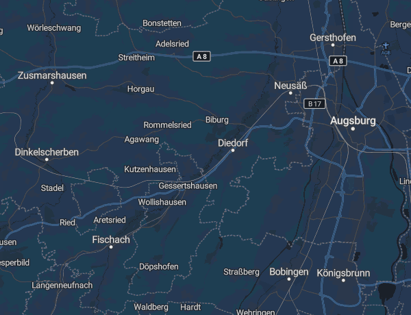 Karte des Landkreises Augsburg