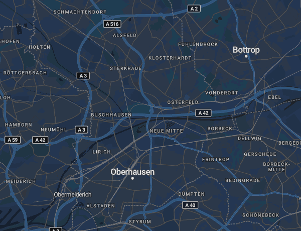 Karte von Oberhausen